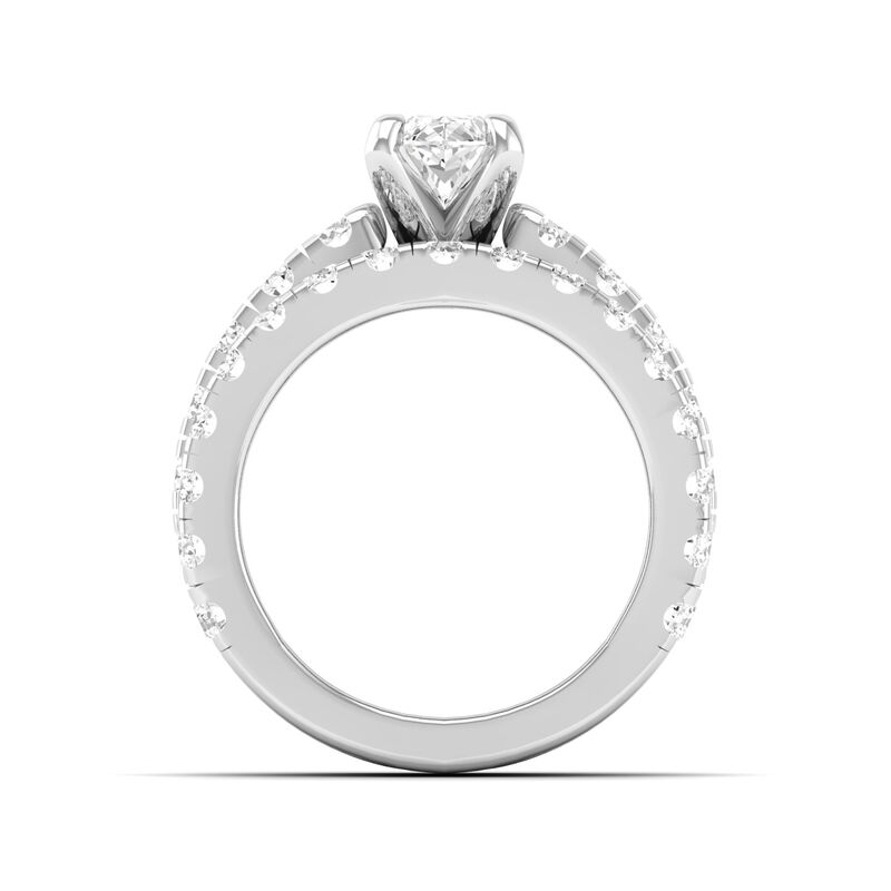 Marquise-Cut Lab Grown 5ctw. Diamond Ring Engagement Ring Set in 14k White Gold image number null